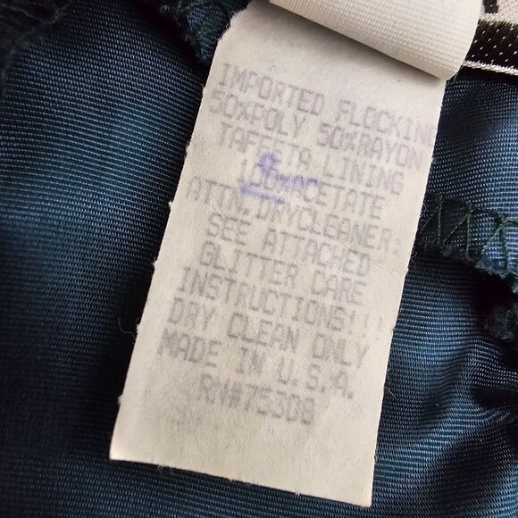 Vintage Zum Zum Size 4 Green Velvet Floral Mini Dress Forest Fairy Whimsigoth - Picture 9 of 11